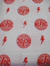 AC-DC Rock Band 100 Cotton Fabric by the 1/4 Yard : 9" x 44" High Voltage