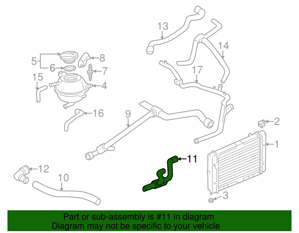 正品大众冷却液软管 037-122-058 — 第 2/4 张图片
