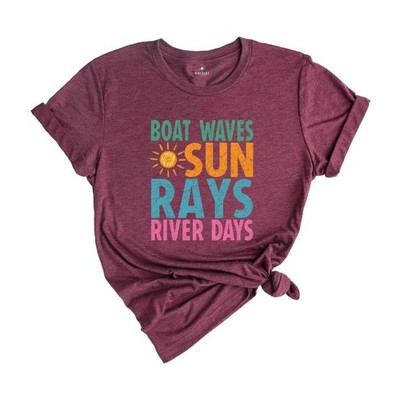 Boat Waves Sun Rays River Days Shirt, Summer Shirt, Summer Vibes Shirt, Sunshine