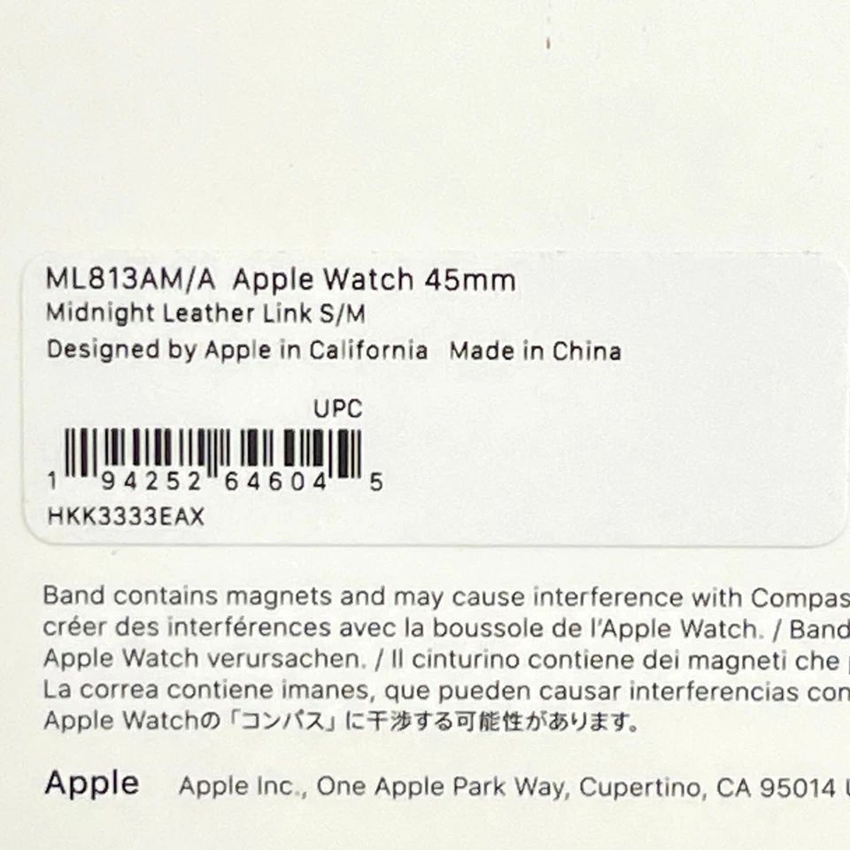 Apple Watch iWatch 42mm 44mm 45mm 7 8 9 Ultra SE Leather Link Band Midnight S/M - Image 4 of 4