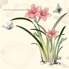 Chinese 100% real natural silk thread,su hand embroidery kits:orchis butterflies