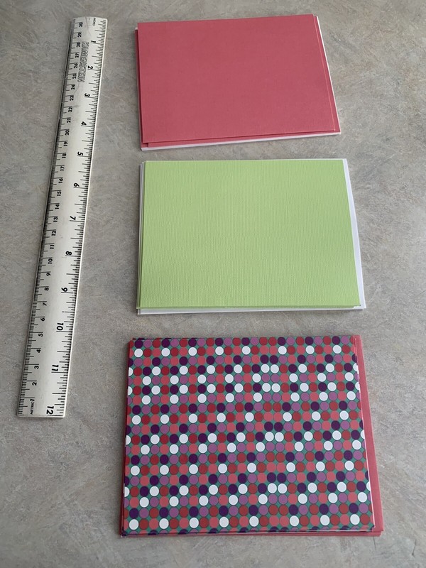 Coral, Lime Green & Polka Dot Blank Notecards & Envelopes