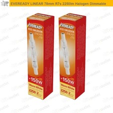 2 x Eveready LINEAR 78mm R7s 2250 Lumens Halogen Bulb 240V 150 W Dimmable