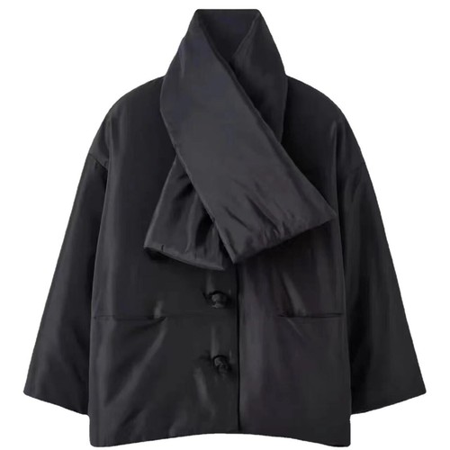 Abrigo de mujer Toteme Twist de moda acolchado de algodón bufanda chaqueta - Imagen 5 de 25