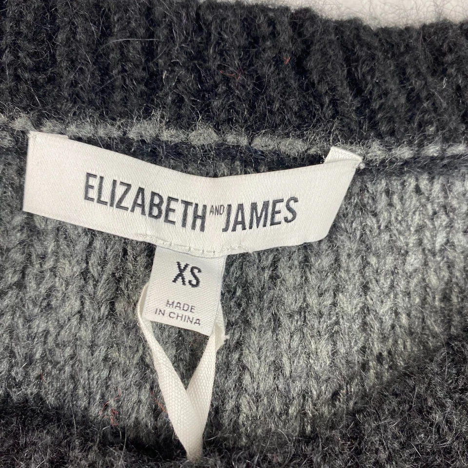 Suéter para mujer Elizabeth and James mezcla de lana mohair talla XS gris rojo nuevo con etiquetas $230 Foto 4 de 4