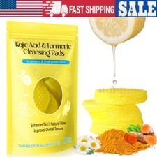 60pcs Kojic Acid And Turmeric Cleansing Pads Facial Sponges Turmeric Kojic Acid