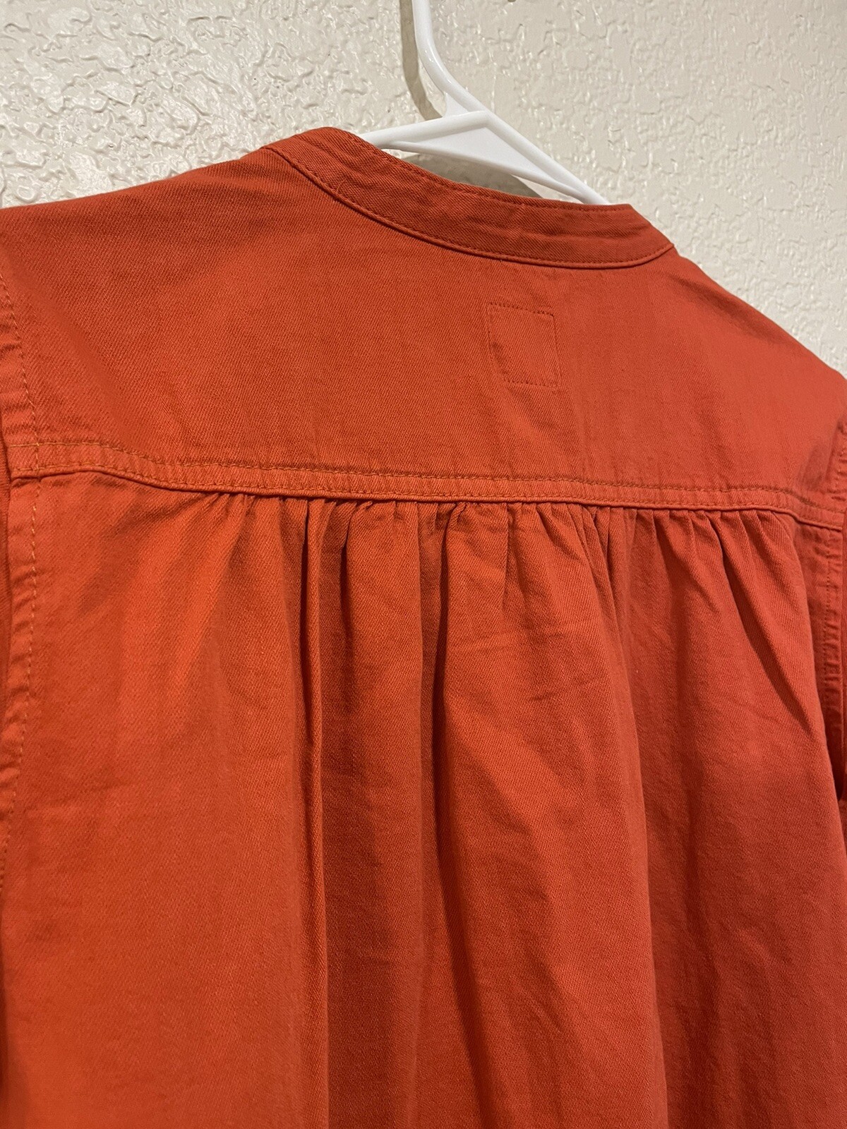 GAP Women's Small Half Button Down Orange Denim S… - image 7