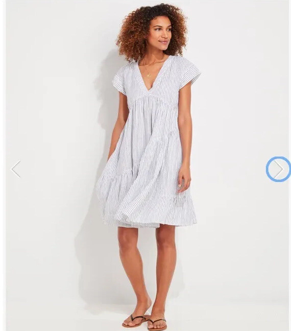 Vineyard Vines Women's Jet Stripe Tiered Linen Dress - Jet Stripe