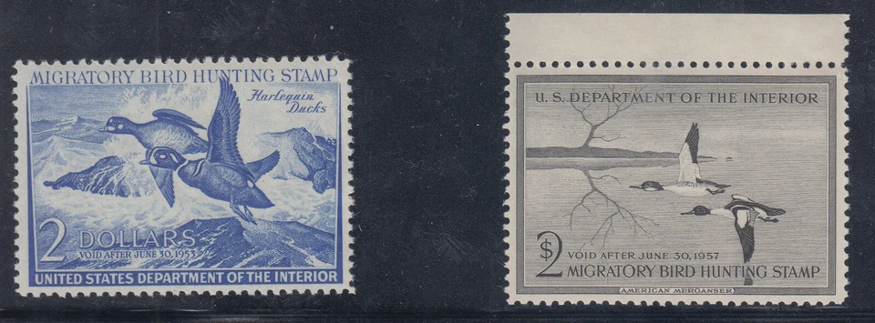 US Stamp RW19, RW23-5 $2 Duck Stamps VF to XF LH - CV $345 as NH - Image 2 of 3
