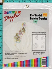 "Bears" ©1989 Dizzle Pre-Shaded Fashion Transfer # 50001 SEALED 14" x 17" Sheet