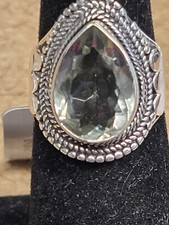 JTV Green Prasiolite Sterling Silver Ring 5.00ct