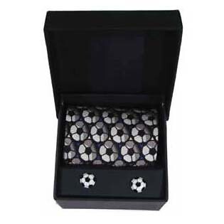 Football Cufflinks And Tie Gift Box by Sax Design SAX_GB-FOOTBALL - Picture 1 of 1