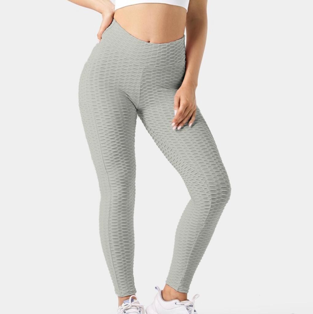 Leggings de yoga de panal precio al por mayor x 12 piezas de cintura alta para levantar colillas fruncidas