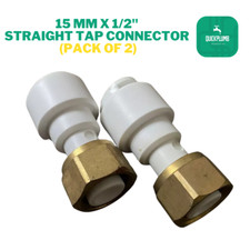 15mm x 1/2" BSP Straight Tap Connector Fitting For Copper/Plastic Pipe A5 X2