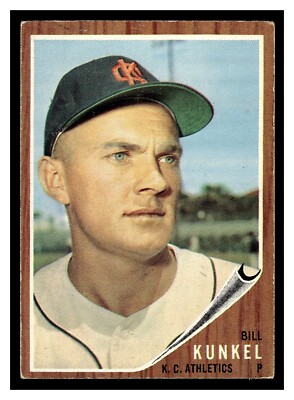 1962 TOPPS BILL KUNKEL #38 PITCHING VARIATION KANSAS CITY ATHLETICS HIGHER GRADE