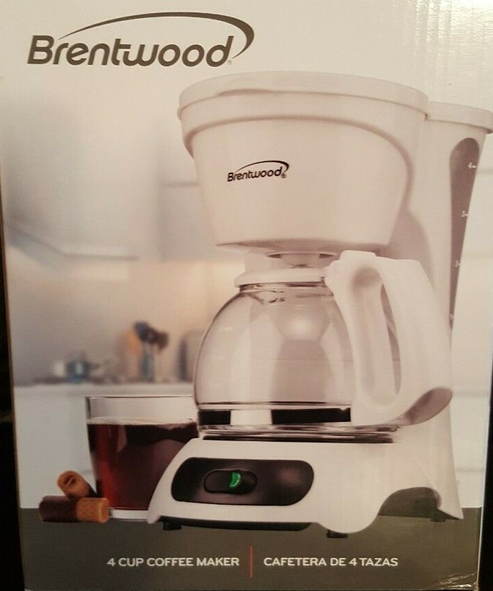 Brentwood Appliances TS-214 Coffee Maker 4-Cup - Black Or White  812330021163| eBay