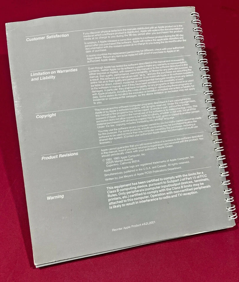 Apple IIe Owner's Manual A2L2001 Ring bound - Image 4 of 4