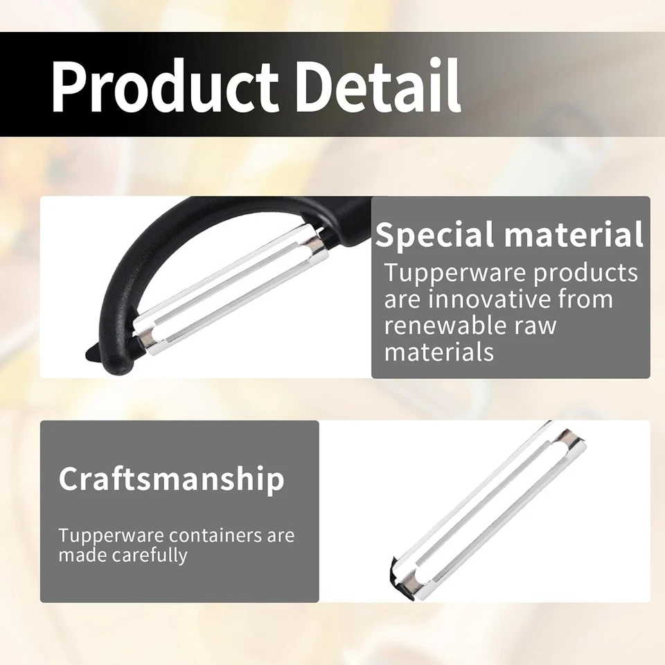 P-Schäler Tupper Set Mit 2 Ersatzklingen,Sparschäler Für Gemüse,Universell Karto - Bild 3 von 4