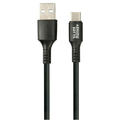 SILVER MONKEY USB-A auf USB-C Kabel 1 m Laden Datenübertragung Cable Schwarz