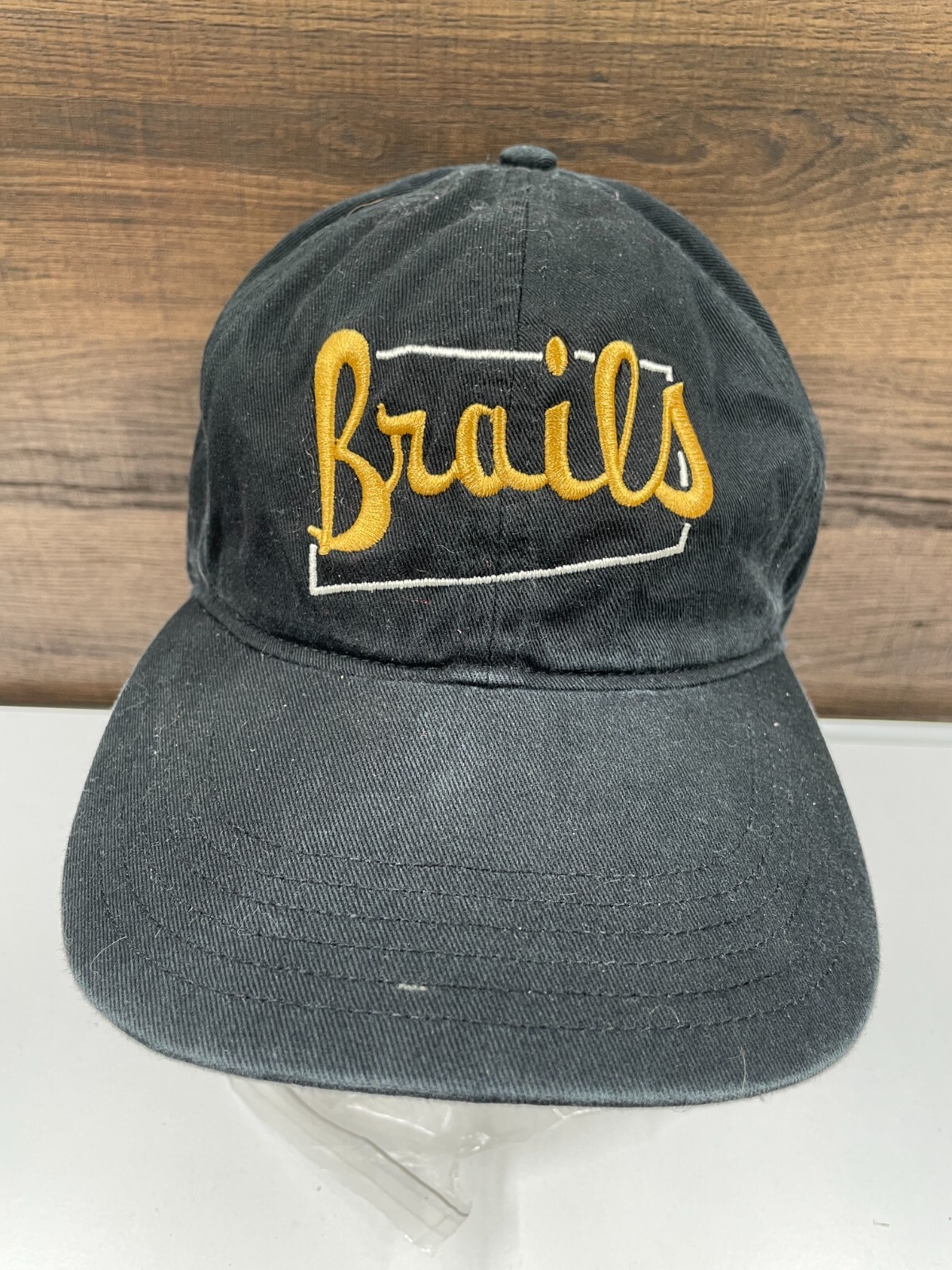 Brails Script Logo Strap Back Black Hat Cap By Ri… - image 1