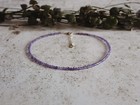 2mm Genuine Amethyst Beaded Healing Water Resistant Crystal Boho Anklet Women