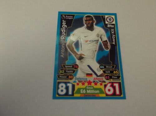 Topps Match Attax 17/18 "ANTONIO RUDIGER" #77 Chelsea FC Trading Card - Picture 1 of 2