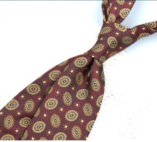New Classic Polka Dot Brown Red JACQUARD WOVEN 100 Silk Men's Necktie Tie