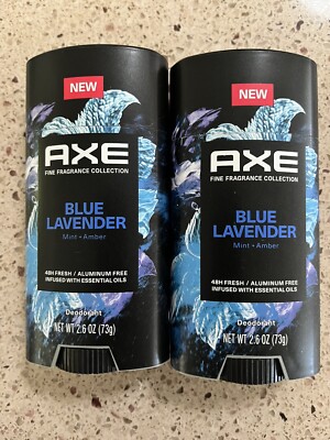 2 Axe Fine Fragrance Collection BLUE LAVENDER 48HR Fresh Deodorant