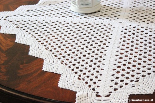 COPRITAVOLA VINTAGE IN COTONE LAVORATO UNCINETTO 75x75 HANDMADE CROCHED TABLEMAT - Picture 4 of 4