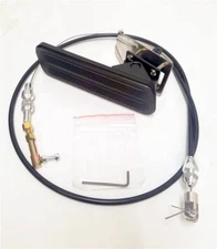 BLACK Street Rod Eliminator Floor Mount Gas Pedal PLUS 36" BLACK Throttle Cable