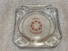 Vintage Glass Advertising Ashtray "Expo 67" , Montreal, Canada.
