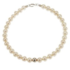 Bracciale Perle Naturali acqua dolce applicazione in Oro bianco 18 KT Lucida