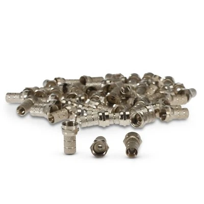 SSM 100 X CONNETTORE DOPPIA SPINA SATELLITARE F PER SKY + HD VIRGIN CAVO VITE TORSIONE COAX