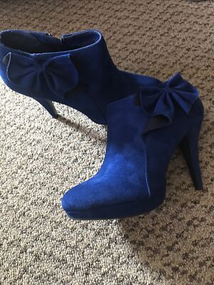impo Dazzling Blue Panama Suede Booties 8M