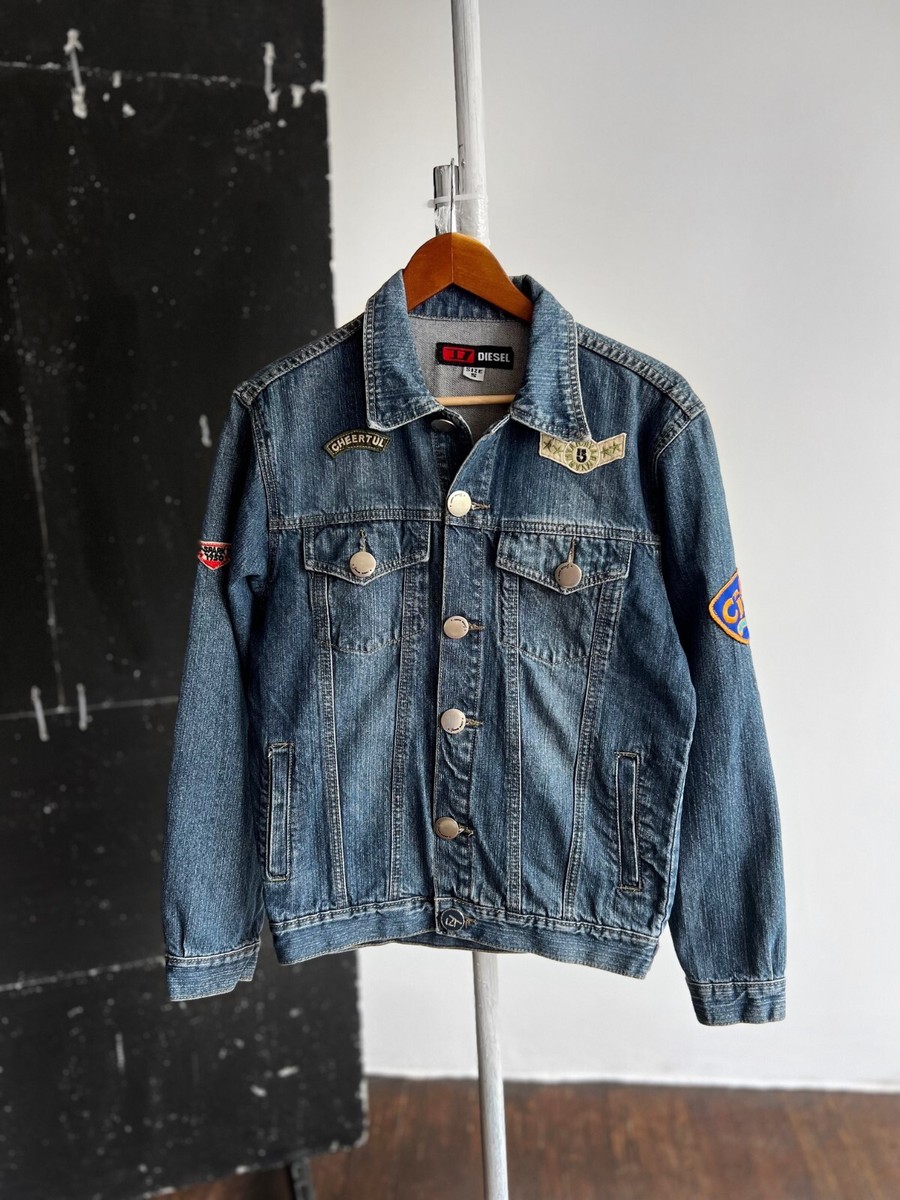 Diesel Womens Vintage 90s Blue Denim Jean Jacket Long Sleeve