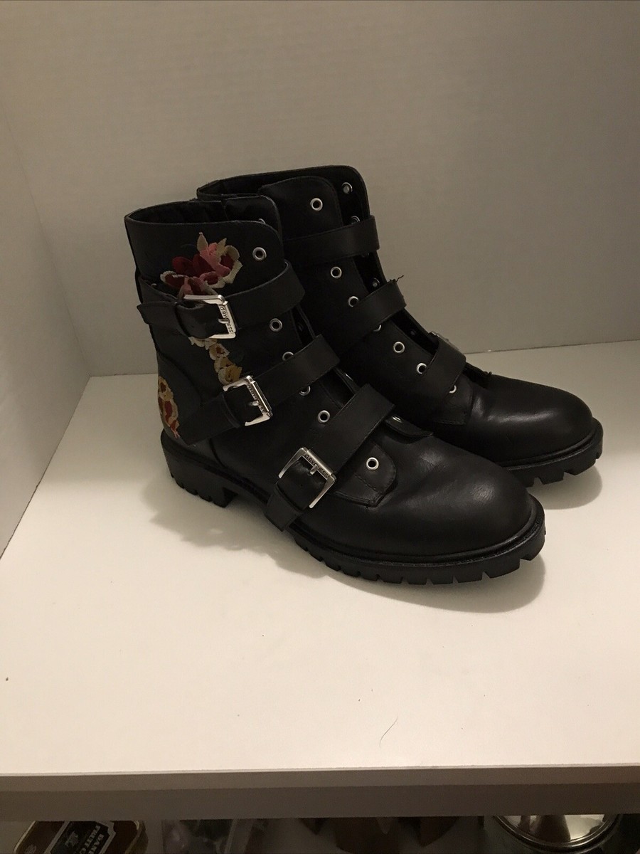 G By Guess Womens Ankle Boots Embroidered W Flowers Black  display picture 1
