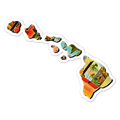 Vintage Hawaii Map Sticker Decal