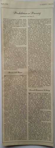 "Prohibiton or Poverty" An Interview with Henry Ford - 1930 Ladies Home Journal - Picture 3 of 6