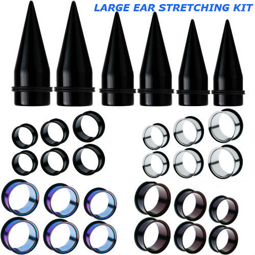 LARGE SIZES-BIG EAR STRETCHING KIT-EAR TAPERS &PLUGS-CHOOSE SIZES UP TO 1 INCH - Picture 2 of 7