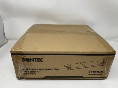 BONTEC Small Keyboard Tray Under Desk Pull Out Keyboard and Mouse Tray C Clamp - Picture 4 of 5