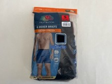 Fruit of the Loom Men's Cotton Stretch Boxer Briefs, 6 Pack, Sizes S-3XL