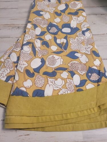 Couleur Nature Forest Harvest Mustard & Blue Tablecloth 70 Round - Picture 2 of 4