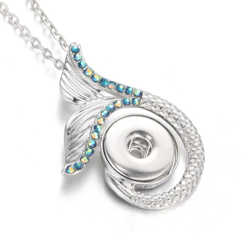 Necklace Pendant Snap Button Jewelry Fit 18 mm Snaps DIY Charms Metal Necklaces - Imagen 4 de 24