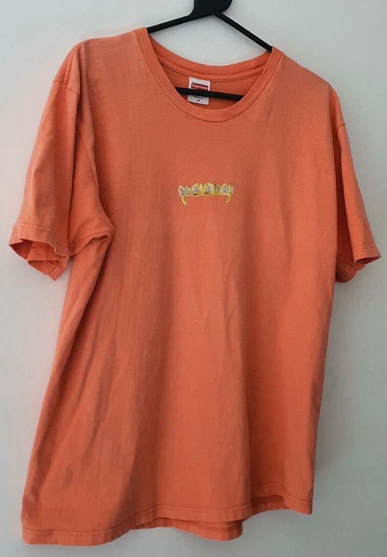 SS19 Supreme Fronts tee orange T shirt golden grills size M medium