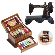 Accessori Casa Bambole Miniatura, 1/12 Miniatura Annata Macchina da Cucire e Sca