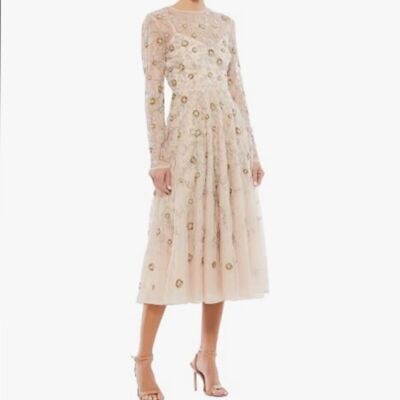 Mac Duggal 10799 Floral Dress -Beautiful Slender Body Dress SIZE 2