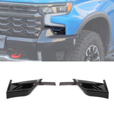 Restore The Look: Pair Of Front Bumper Trim Molding For 2019-2022 Chevy Silverado 1500 – Textured Black, Direct Fit