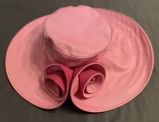 Something Special Canvas 3D Floral women Hat Pink Wide Brim New Without Tag