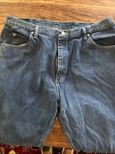 Vintage Wrangler Denim Relaxed Fit Jeans 42 x 30" Inseam Mid-Rise Dark Wash