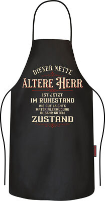 Ruhestand - Netter älterer Herr - Grillschürze Einheitsgrösse 100% Baumwolle